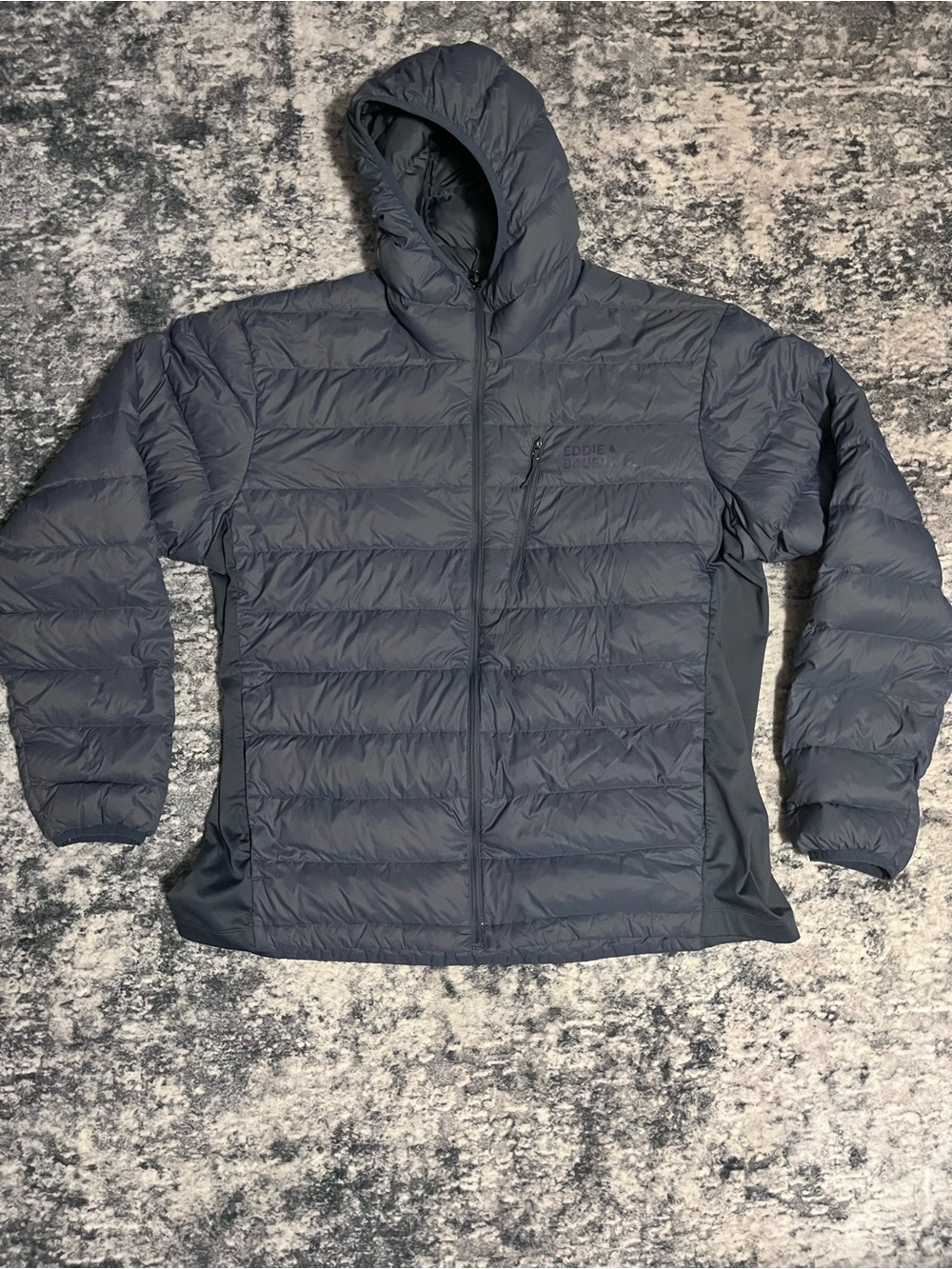 Eddie Bauer Men’s Hooded Packable Down Jacket — Navy
